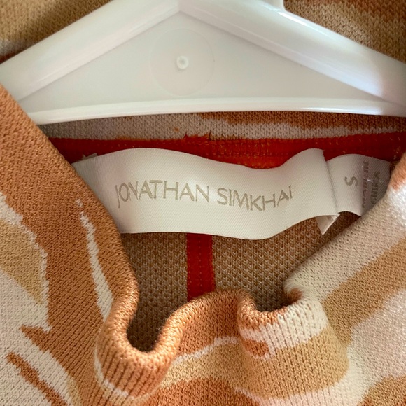 Jonathan Simkhai multi-patterned mock turtleneck top. Size S. Like new - Picture 2 of 3